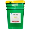 The green container with a yellow lid, labeled "HAPPY HANDS INDUSTRIAL HAND CLEANER with pumice," bursts with joy and holds 20 kilograms.