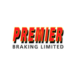 Logo of Premier Braking Limited featuring bold red and yellow lettering with a black border on a white background.