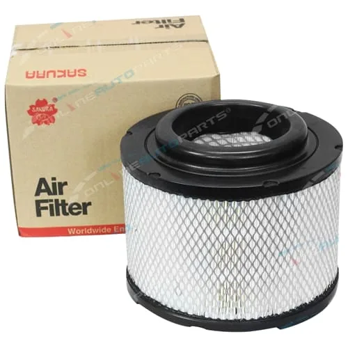 Sakura air filter next to its packaging box.