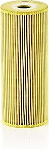 Yellow cylindrical pleated filter with a white top and bottom, designed for filtration purposes.