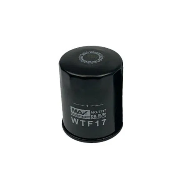 Black cylindrical oil filter with markings, including "MAX" and "WTF17" on the side.