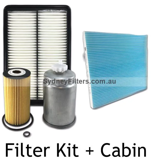 HYUNDAI SANTA FE 2.2L CRDi TURBO DIESEL AIR + OIL + FUEL + CABIN FILTER KIT 09/12->06/18