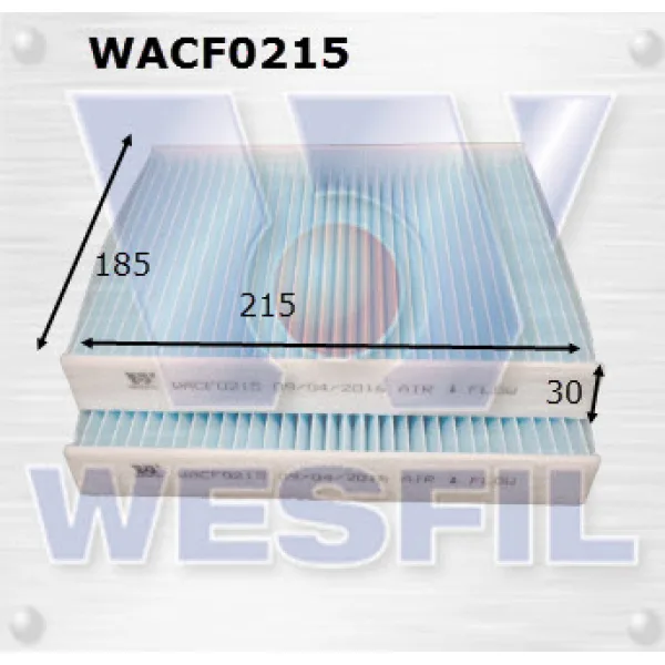 CABIN FILTER SET | interchangeable with RCA333P,WACF0215  . TOYOTA HILUX/FORTUNER 2015, 2016->on
