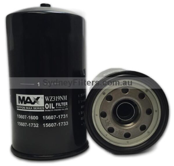 HINO OIL FILTER WZ319NM, C-1304, Z319, MO-175, 15607-1600, 15607-1732, 15607-1731, 15607-1733 [with drain-bolt]