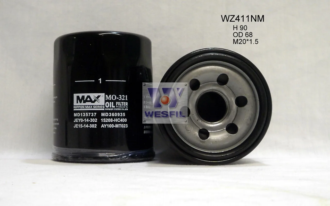 WZ411NM (MO321) NIPPON MAX OIL FILTER (X-Ref: Ryco Z411)