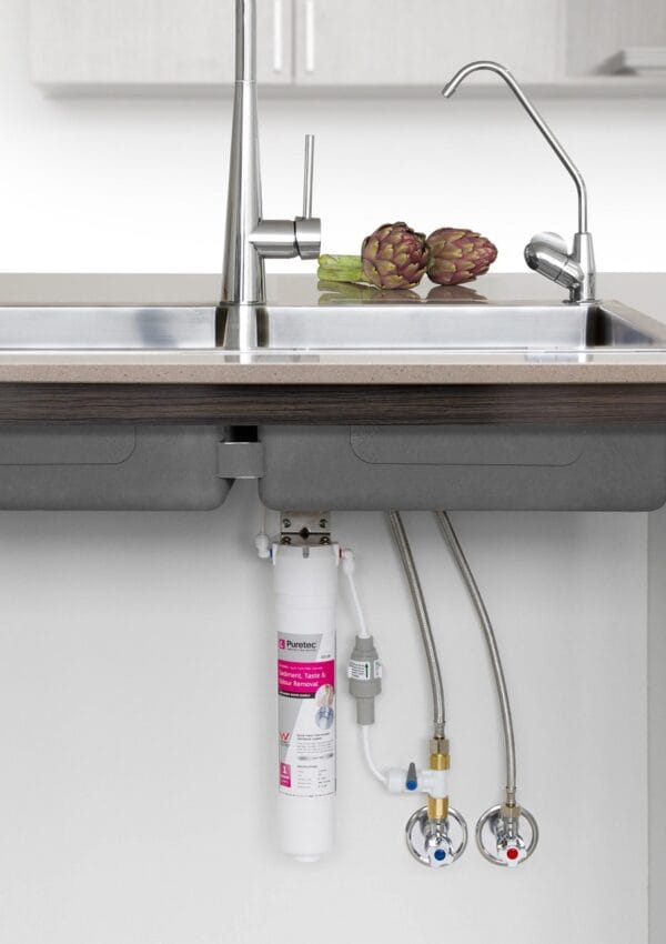 WATER FILTER SYSTEM | QT12 Under-Sink System + TAP | 1 micron, Flow-Rate: 0-5 Litres/min